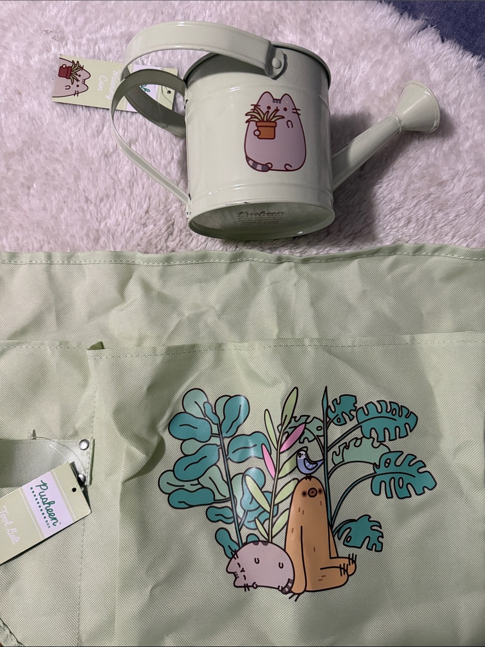 Pusheen Watering Can and Garden Apron Set - Mint Green